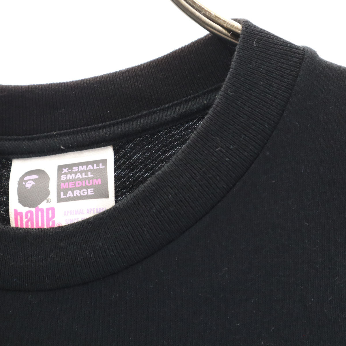 BAPE ベイプ 日本製 半袖 プリント Tシャツ M ブラック メンズ