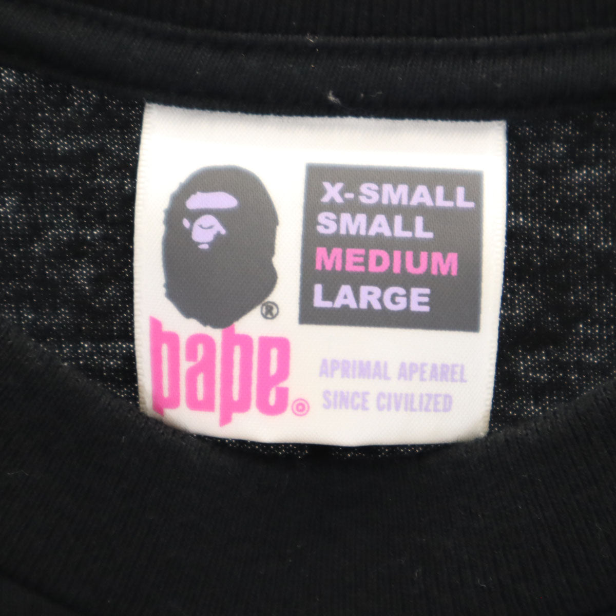 BAPE ベイプ 日本製 半袖 プリント Tシャツ M ブラック メンズ