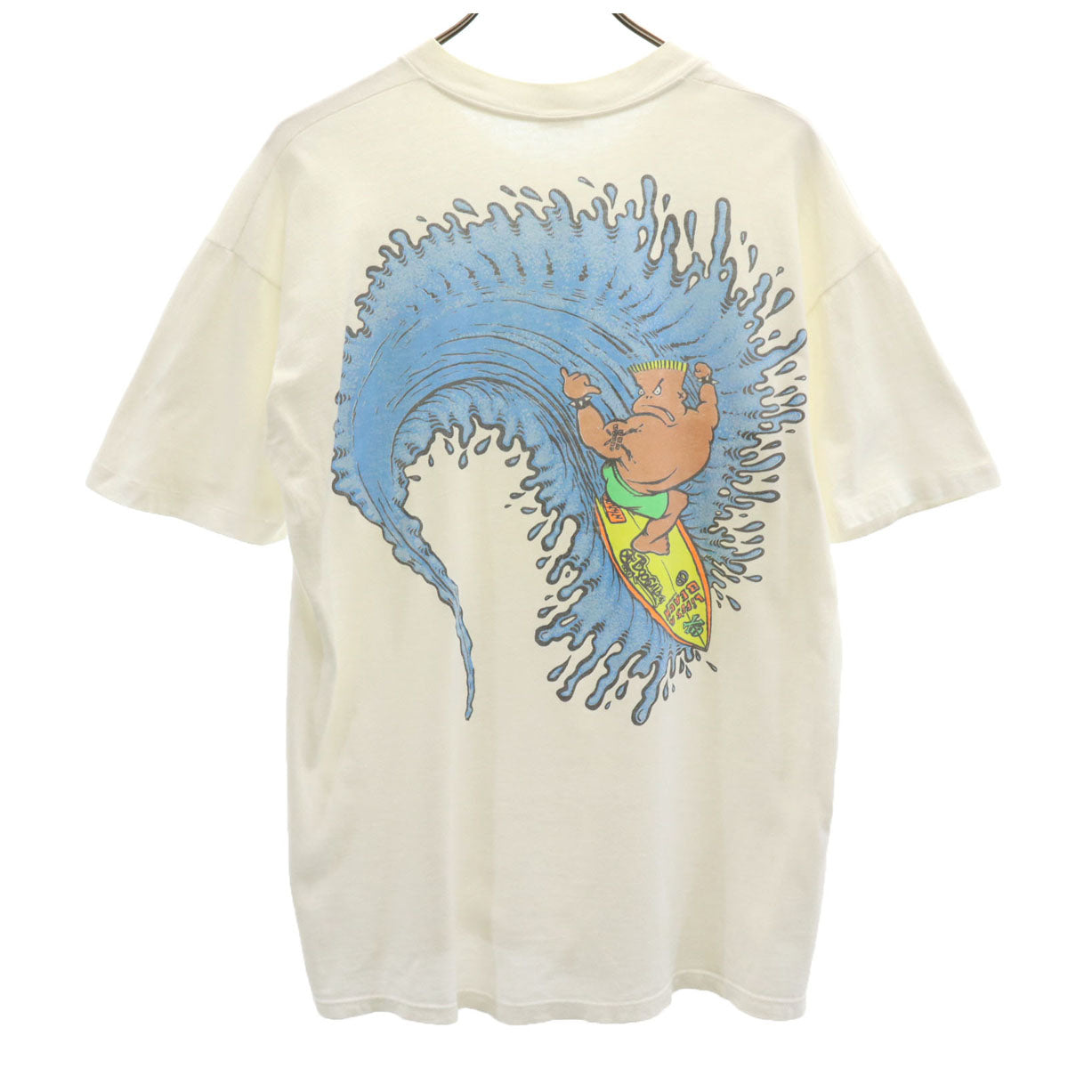STEDMAN ステッドマン 90s オールド USA製 LIFE'S A BEACH バックプリント 半袖 サーフプリント Tシャツ L ホワイト シングルステッチ メンズ