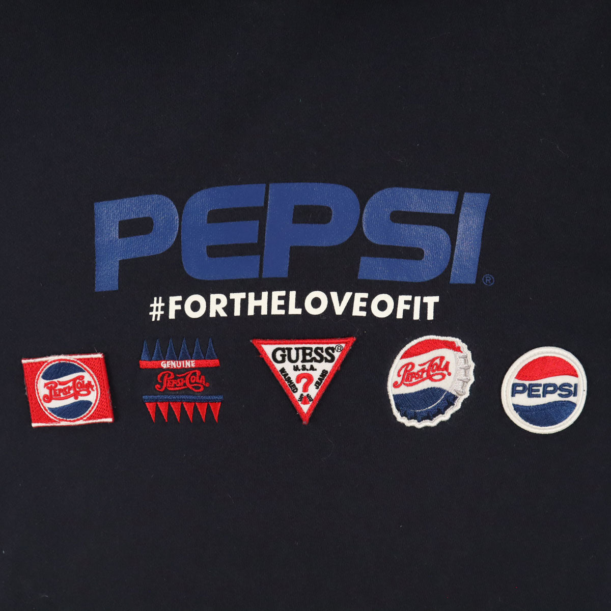 Guess ゲス × ペプシ コラボ 長袖 スウェットパーカー S ネイビー × PEPSI プルオーバー メンズ