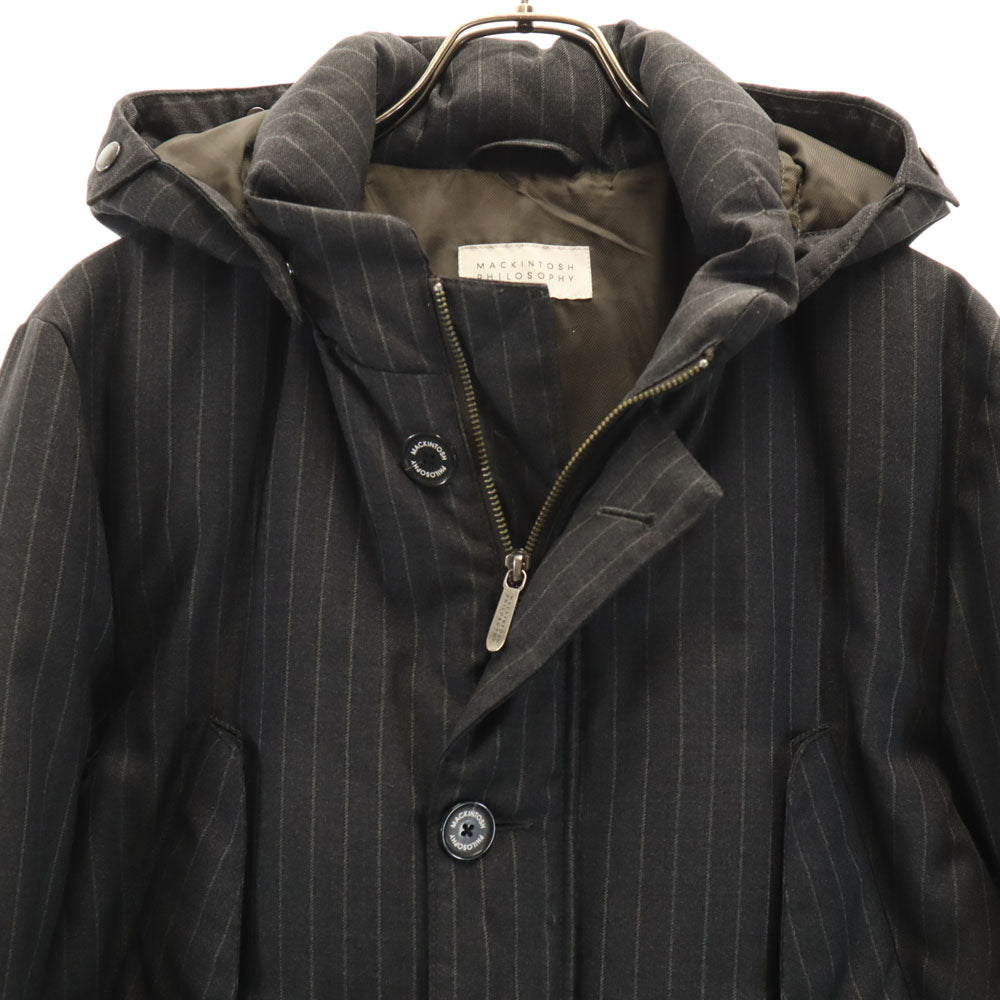 MACKINTOSH PHILOSOPHY マッキントッシュフィロソフィー ストライプ柄 ダウンジャケット 40 チャコールグレー メンズ