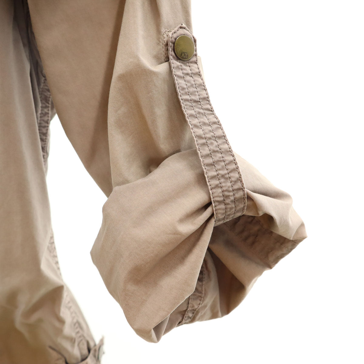 ARMANI EXCHANGE アルマーニエクスチェンジ 迷彩柄 長袖 シャツ L グレー ロールアップ メンズ