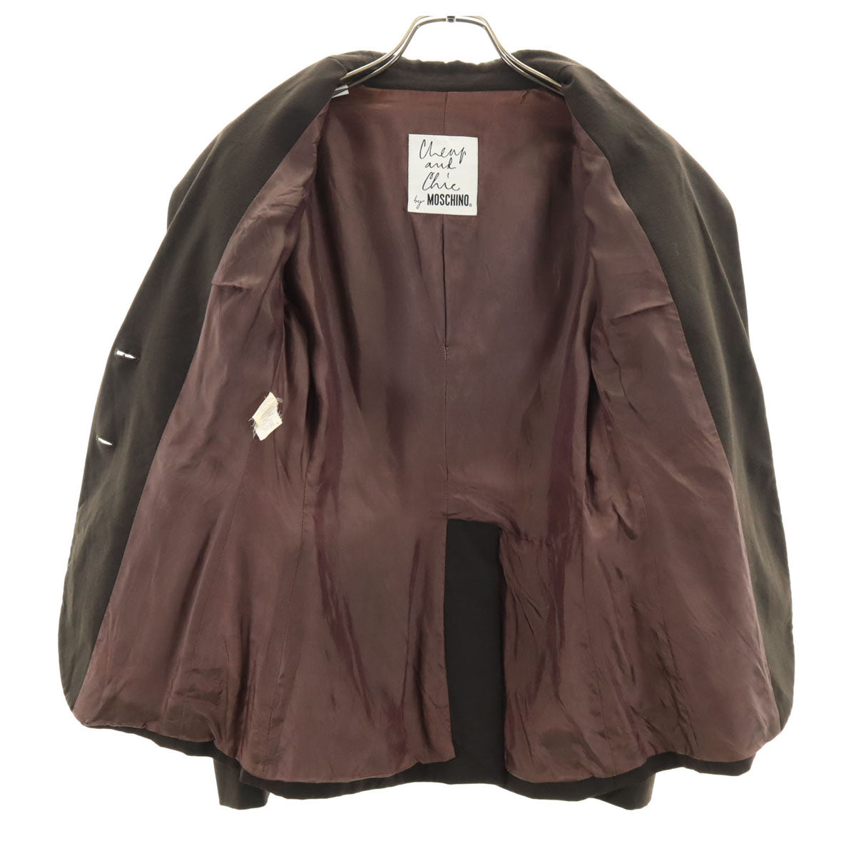 MOSCHINO モスキーノ ウールブレンド テーラードジャケット ブラウン CHEAP&CHIC レディース