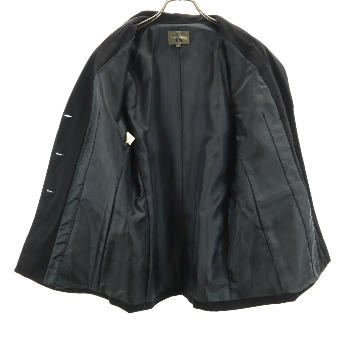 Calvin klein カルバンクライン ウール100% テーラードジャケット 2 黒 レディース