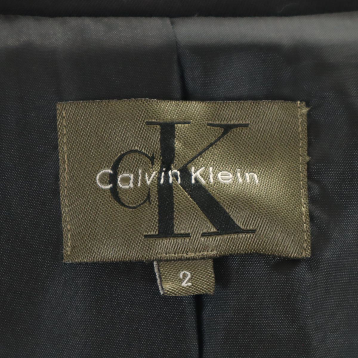 Calvin klein カルバンクライン ウール100% テーラードジャケット 2 黒 レディース