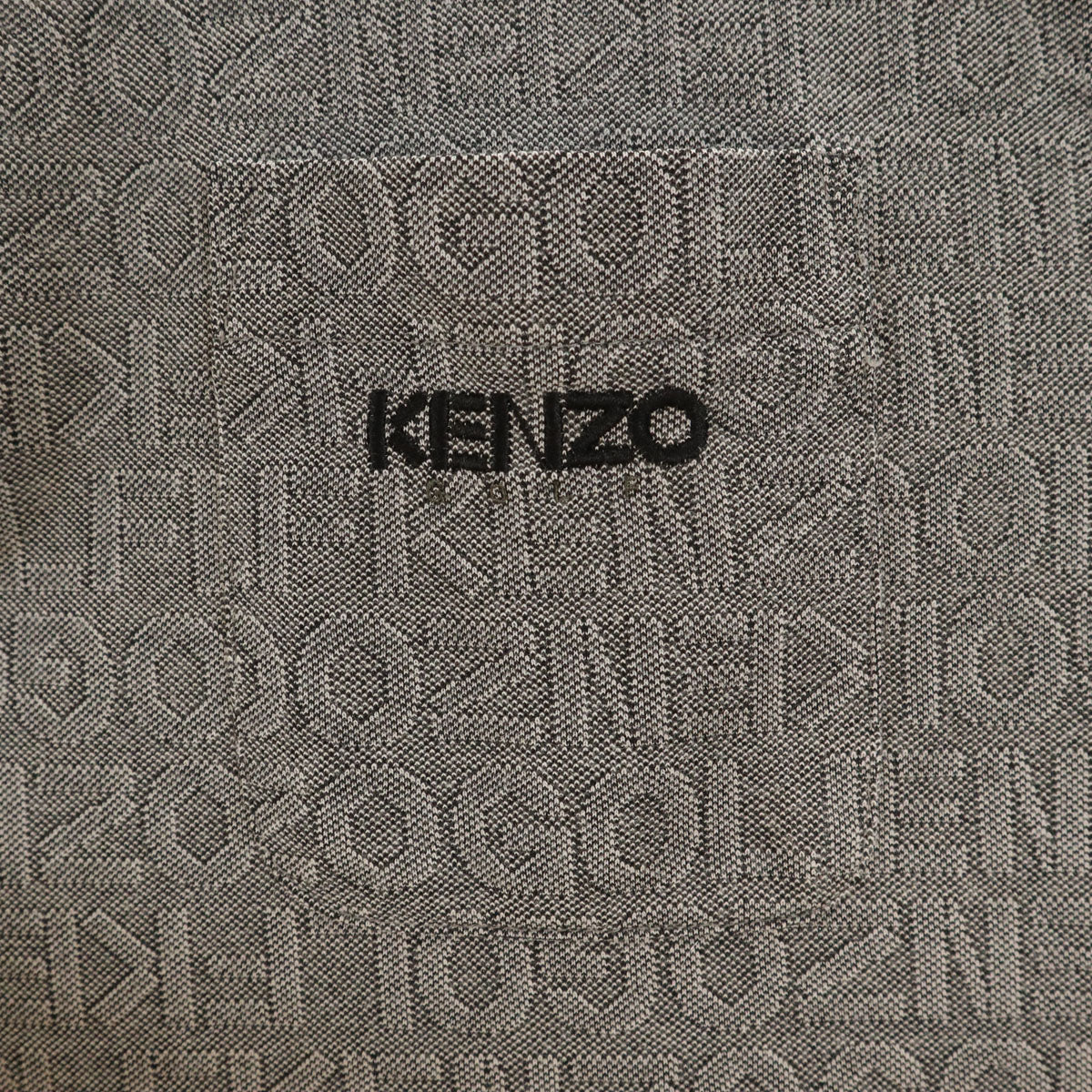 KENZO GOLF ケンゾーゴルフ 90s 日本製 オールド 総ロゴ 長袖 ポロシャツ 3 グレー メンズ