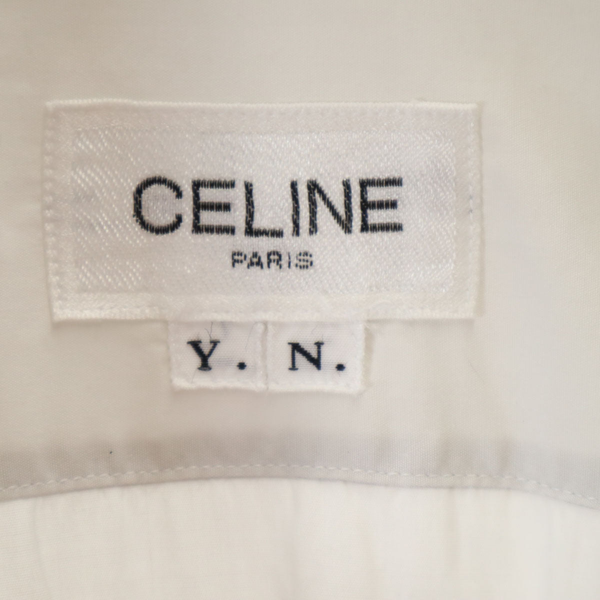 CELINE セリーヌ 長袖 コットンシャツ ホワイトグルー メンズ