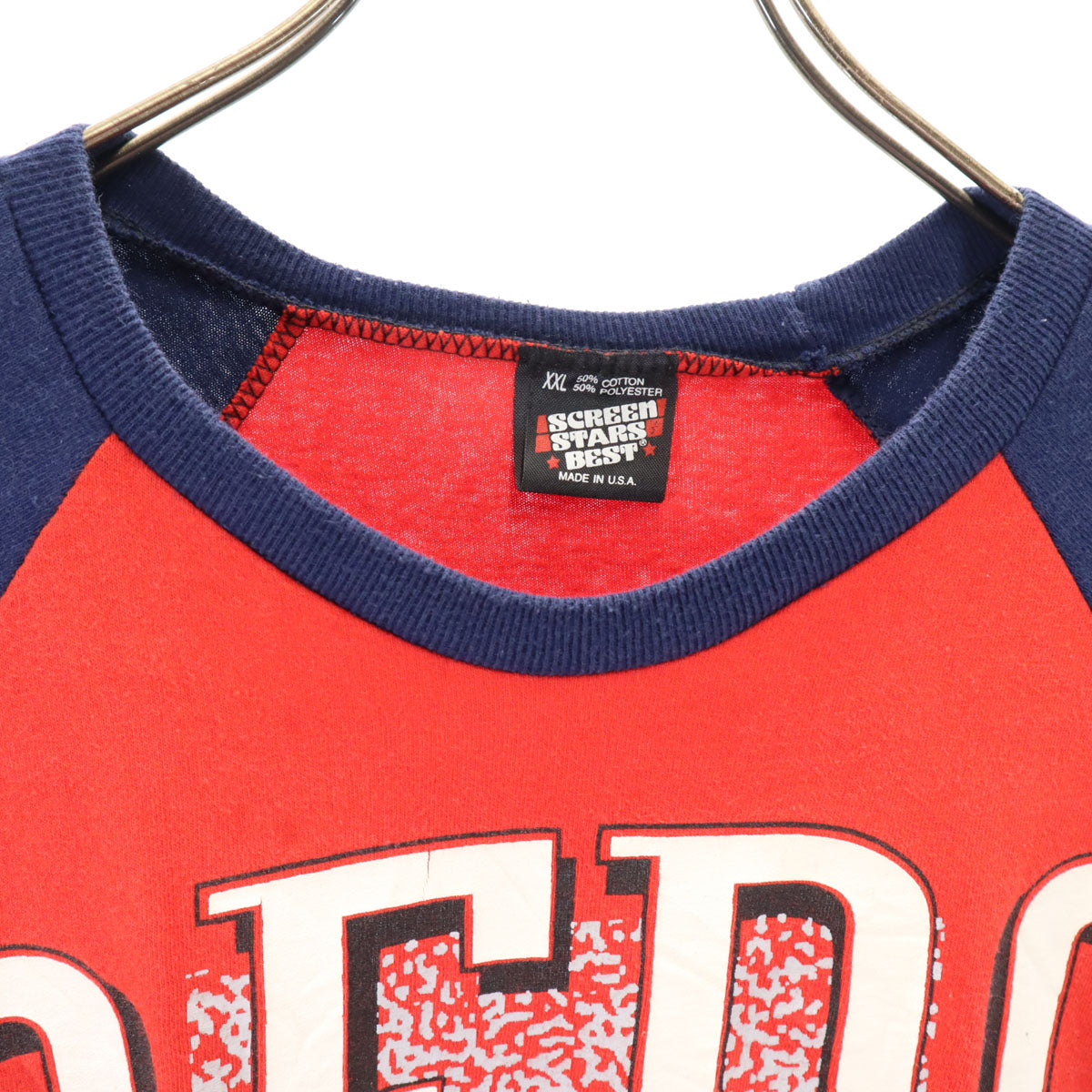 SCREEN STARS スクリーンスターズ 90s オールド USA製 長袖 ツートンカラー ラグラン Tシャツ XXL レッド ロンT メンズ