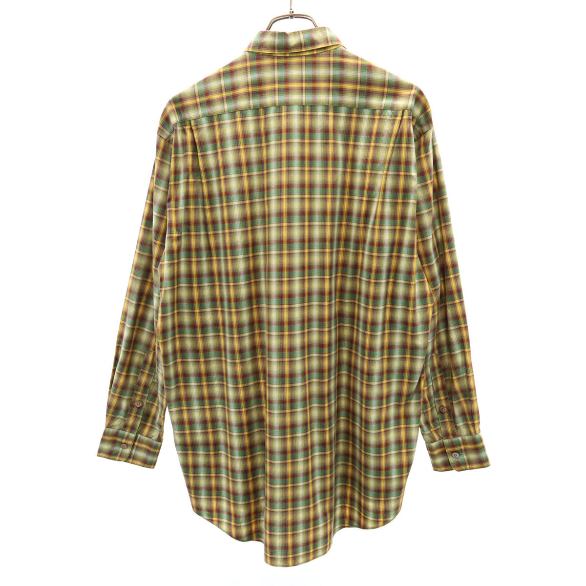Burberrys バーバリーズ 90s オールド 白タグ オンブレチェック柄 長袖 コットンシャツ L C-TK83 メンズ