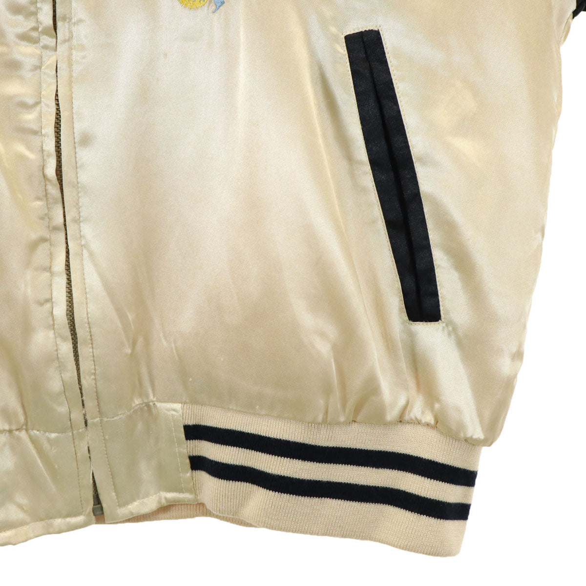 BLEICK 華 JAPANマップ刺繍 スカジャン M シャンパンゴールド 和柄 龍 メンズ