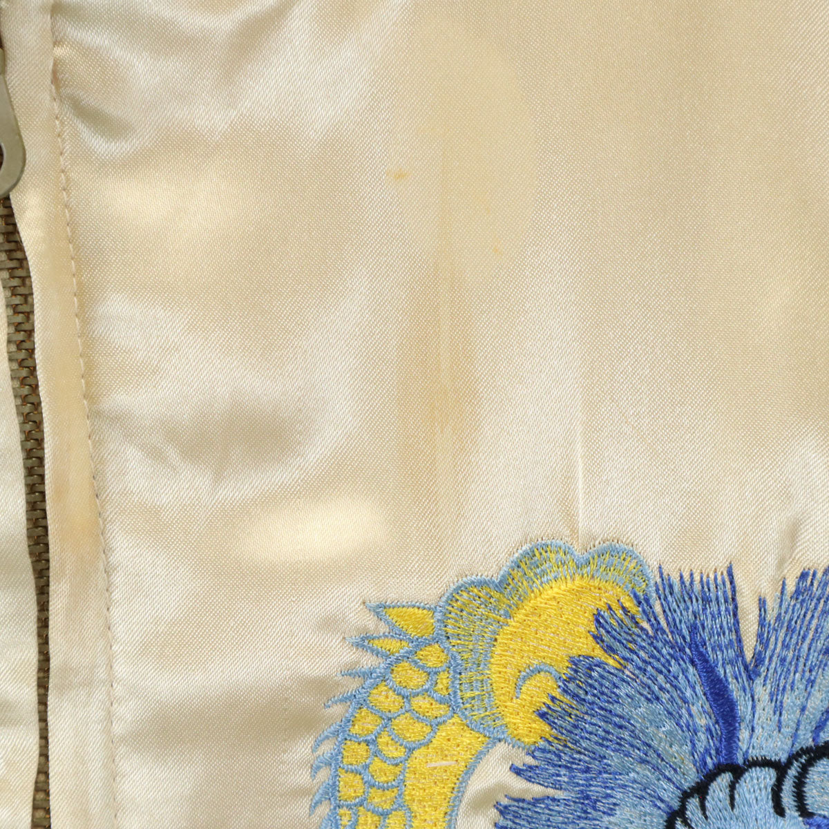 BLEICK 華 JAPANマップ刺繍 スカジャン M シャンパンゴールド 和柄 龍 メンズ