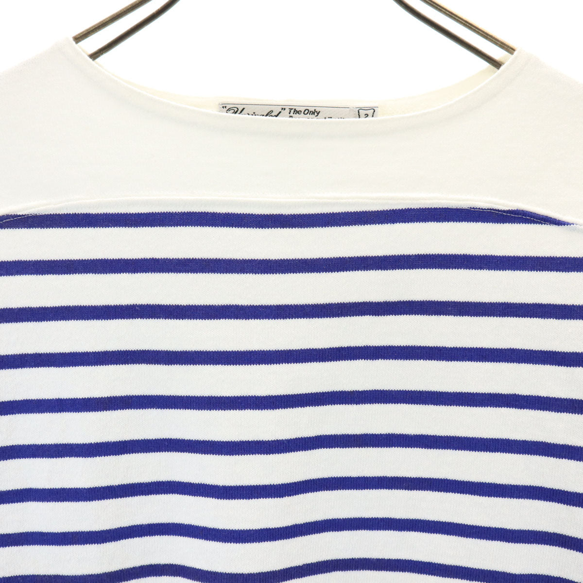 UNRIVALED アンライバルド 日本製 ボーダー柄 7分袖 バスクシャツ 2 ホワイト メンズ