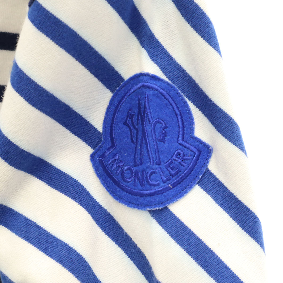 MONCLER モンクレール イタリア製 ボーダー柄 長袖 バスクシャツ XS ホワイト メンズ