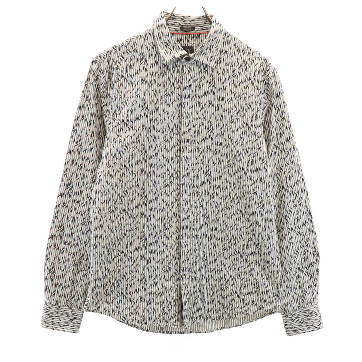 ARMANI EXCHANGE アルマーニエクスチェンジ ストライプ柄 長袖 オックスフォード シャツ M ホワイト 他 比翼 メンズ