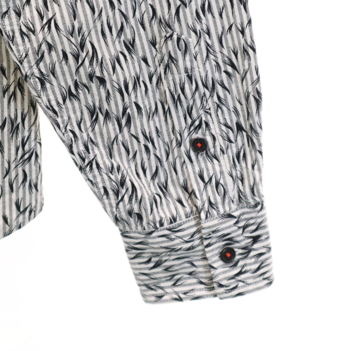 ARMANI EXCHANGE アルマーニエクスチェンジ ストライプ柄 長袖 オックスフォード シャツ M ホワイト 他 比翼 メンズ