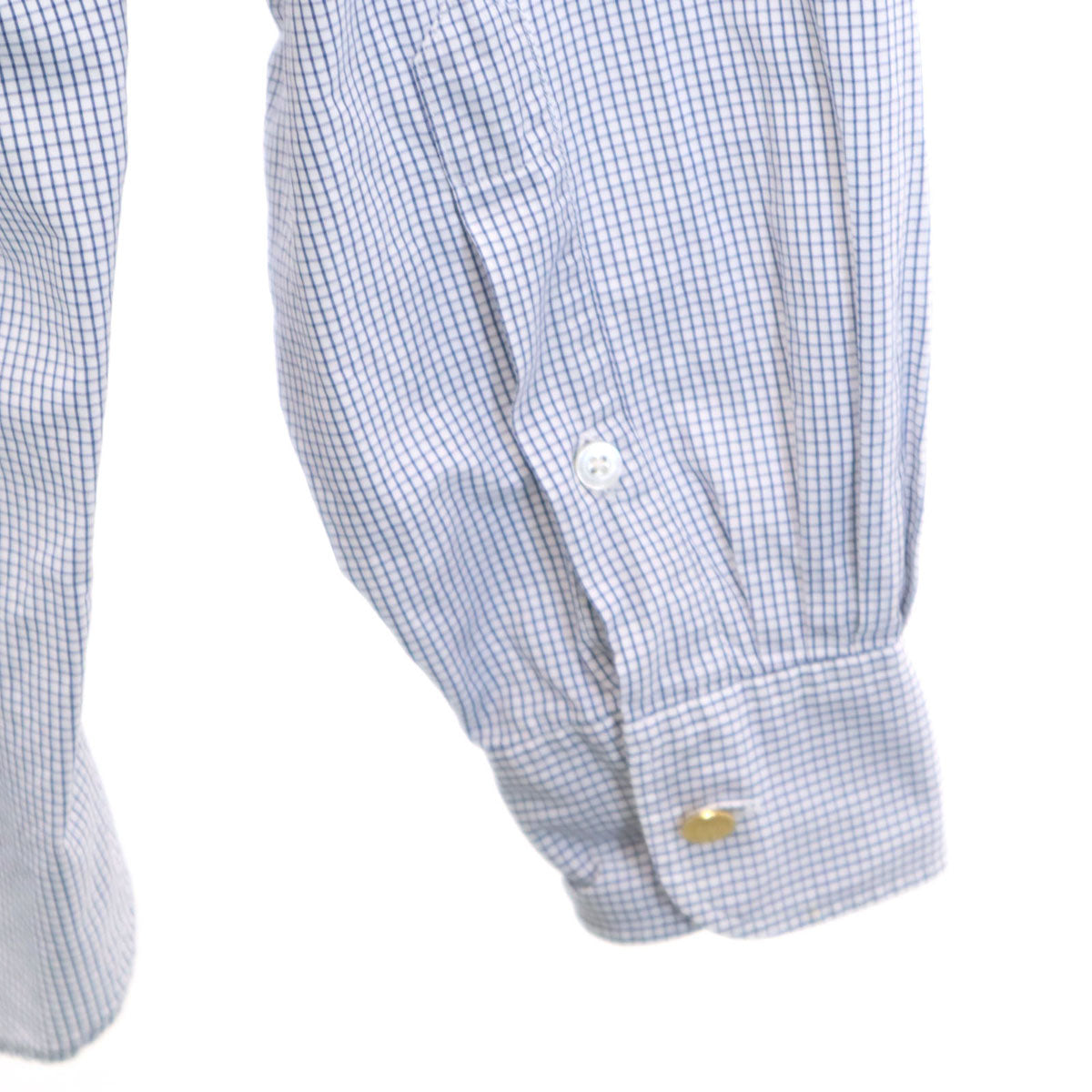 HERMES エルメス フランス製 チェック柄 長袖 ボタンダウンシャツ 42 ホワイト 他 メンズ