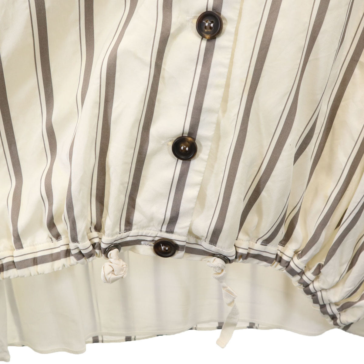Brunello Cucinelli ブルネロクチネリ イタリア製 ストライプ柄 ベスト M アイボリー レディース