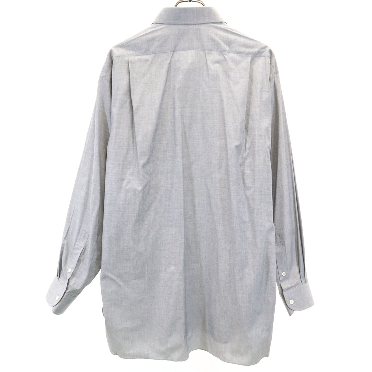 CELINE セリーヌ 長袖 ワンポイント刺繍 コットンシャツ グレー メンズ