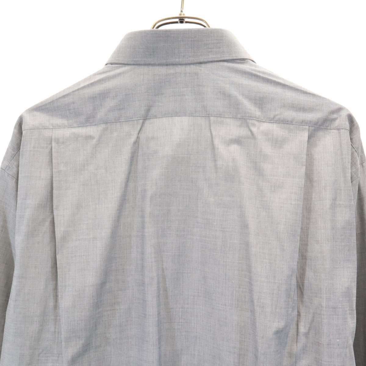 CELINE セリーヌ 長袖 ワンポイント刺繍 コットンシャツ グレー メンズ
