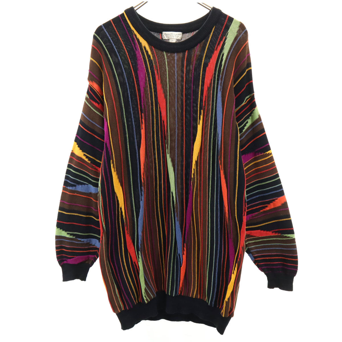 ノームトンプソンバイツンドラ 90s オールド ストライプ柄 長袖 3D ニット L メンズ