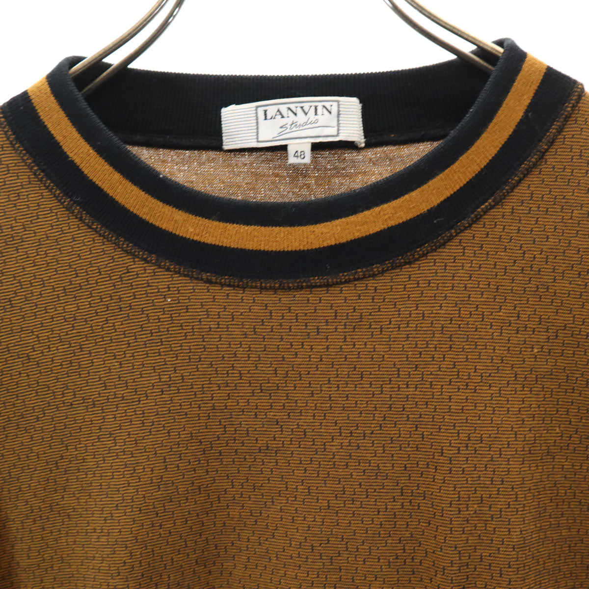 LANVIN STUDIO ランバンスタジオ 90s オールド 長袖 Tシャツ 48 ブラウン ロンT メンズ