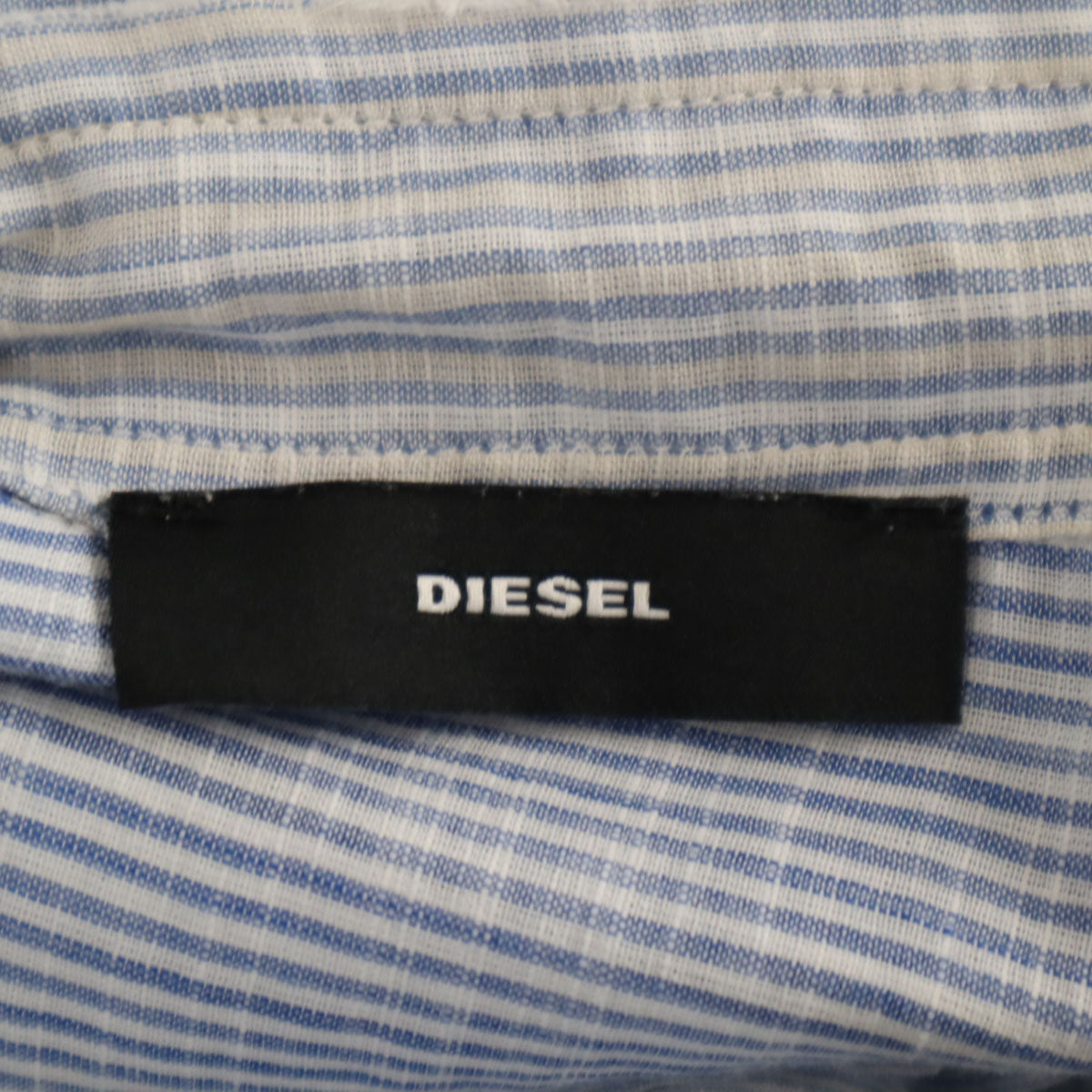 DIESEL ディーゼル テクノレイバース ストライプ柄 長袖 切りっぱなし ブラウス XS ライトブルー TEKNO RAVERS レディース