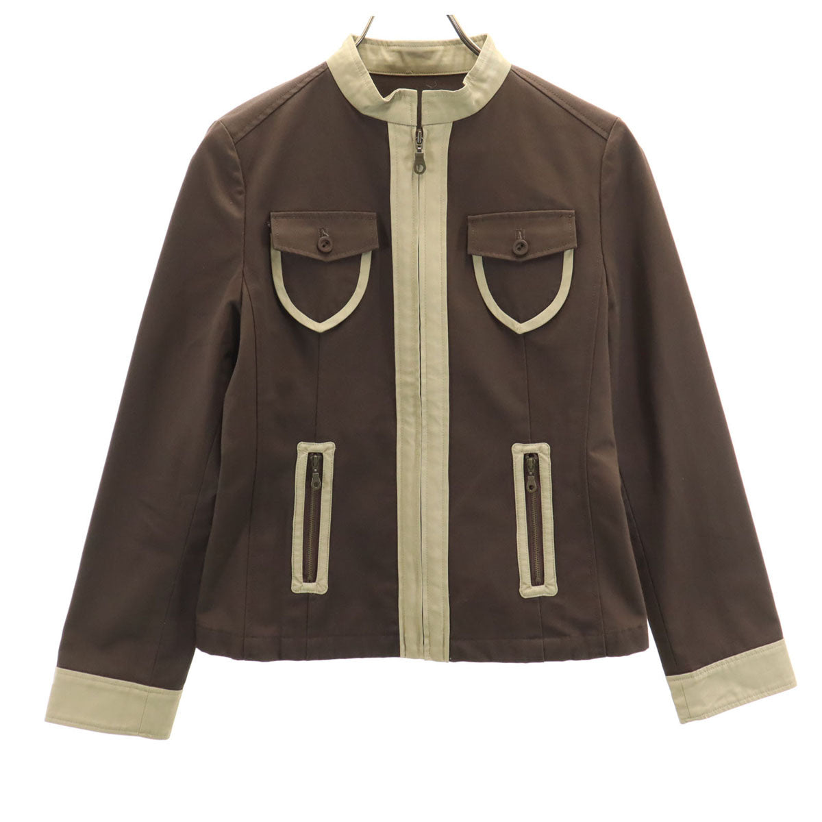 ESTNATION エストネーション 日本製 スタンドカラー ジャケット M ブラウン レディース