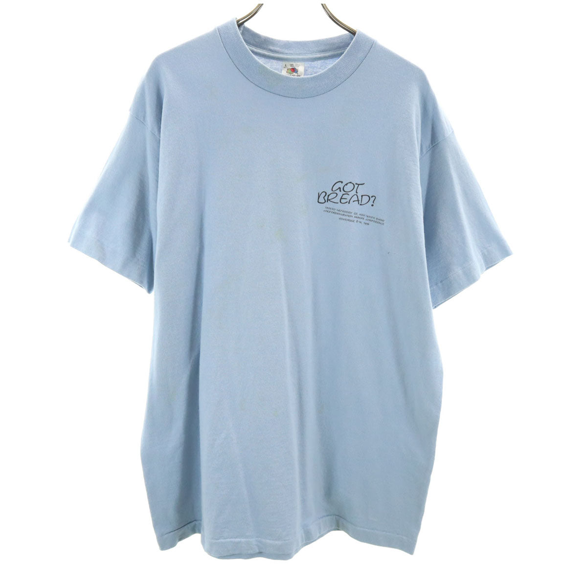 FRUIT OF THE LOOM フルーツオブザルーム 90s オールド USA製 イエスキリスト 半袖 ジーザス シングルステッチ Tシャツ L スカイブルー JESUS メンズ