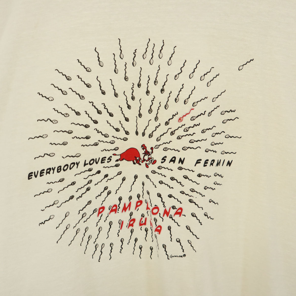 90s サン・フェルミン祭 半袖 ユーロ プリント Tシャツ M ホワイト SAN FERMIN キッズ