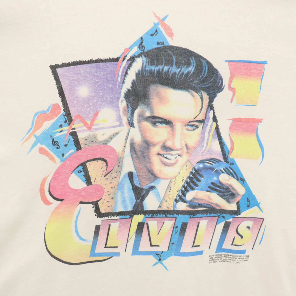 90s オールド USA製 エルビスプレスリー 半袖 シングルステッチ Tシャツ free ホワイト Elvis Presley メンズ