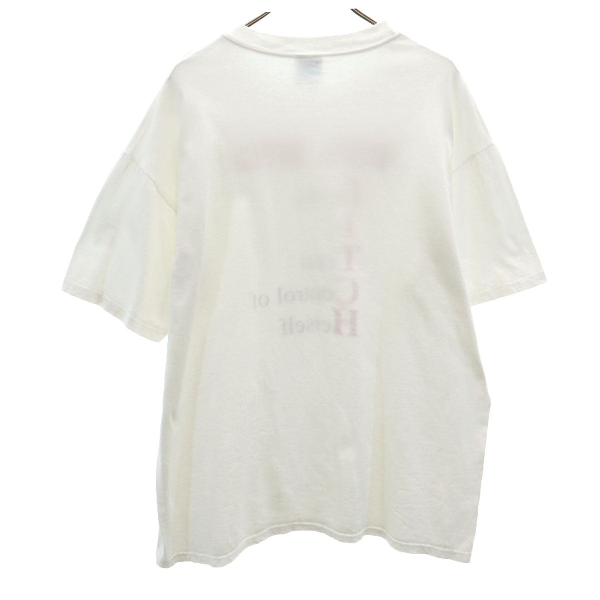 Hanes ヘインズ 90s オールド USA製 BITCH ビッチ 半袖 シングルステッチ メッセージ Tシャツ XL ホワイト メンズ