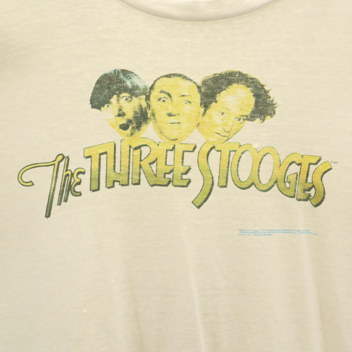 OLD オールド 90s 三ばか大将 コメディアン 半袖 シングルステッチ Tシャツ ホワイト The THREE STOOGES メンズ