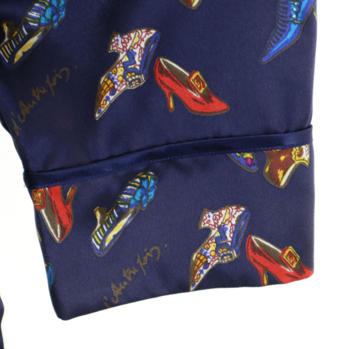 KARL LAGERFELD カールラガーフェルド 日本製 ヒール柄 ルームウェア 上下 セットアップ M ネイビー パジャマ レディース