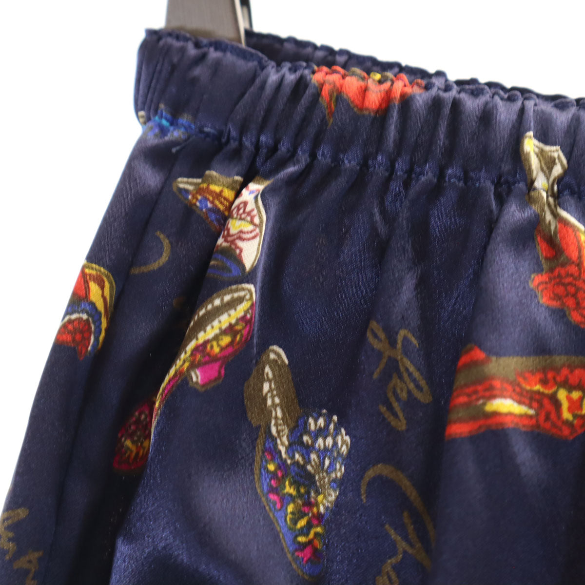 KARL LAGERFELD カールラガーフェルド 日本製 ヒール柄 ルームウェア 上下 セットアップ M ネイビー パジャマ レディース