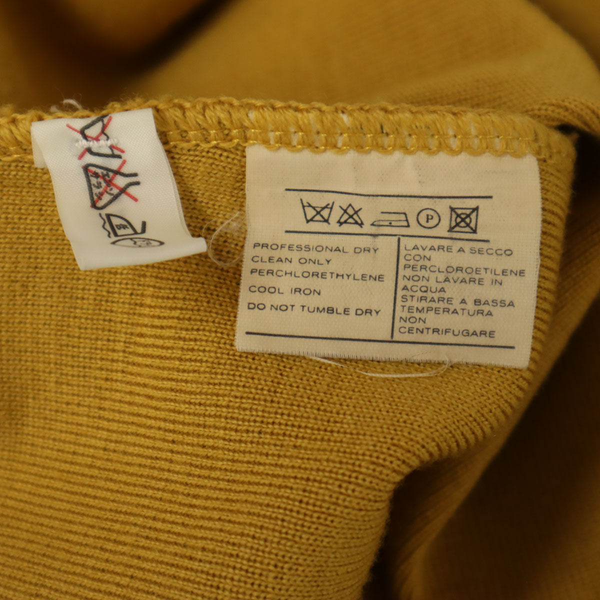 SalvatoreFerragamo サルバトーレフェラガモ 90s イタリア製 ウールブレンド オールド 長袖 ガンチーニ カーディガン M. マスタード レディース