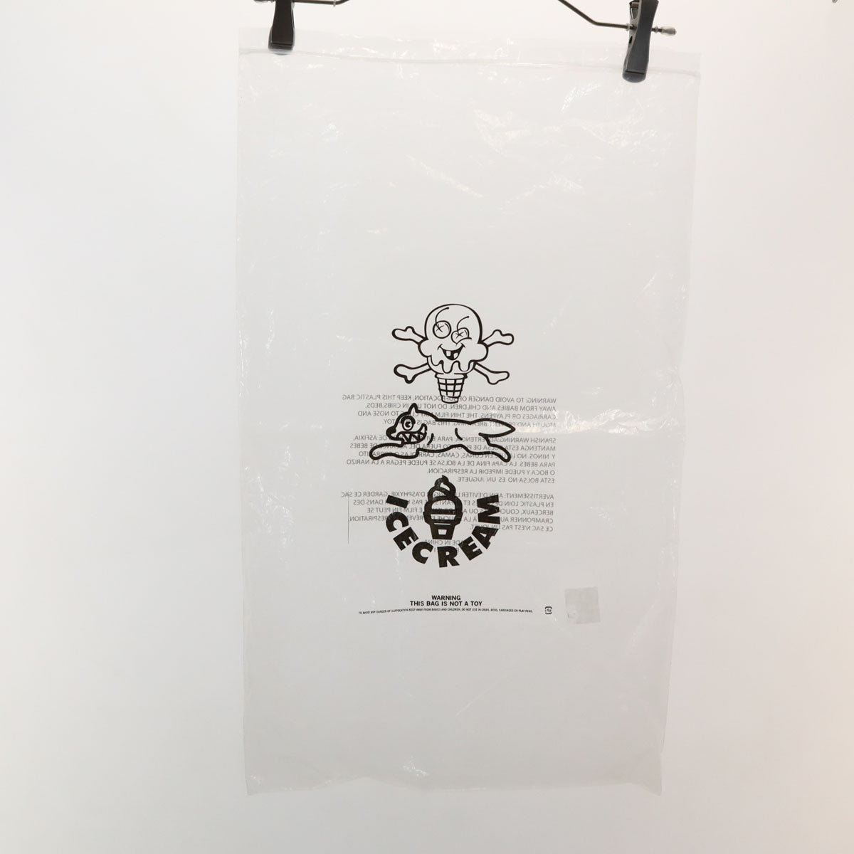 未使用 ICE CREAM アイスクリーム 骸骨 ダメージ加工 デニムジャケット S ブルー 袋付き メンズ