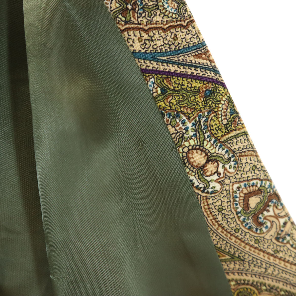 KENZO ケンゾー 90s 日本製 オールド 柄切替 Vネック ジレベスト 2 カーキ レディース