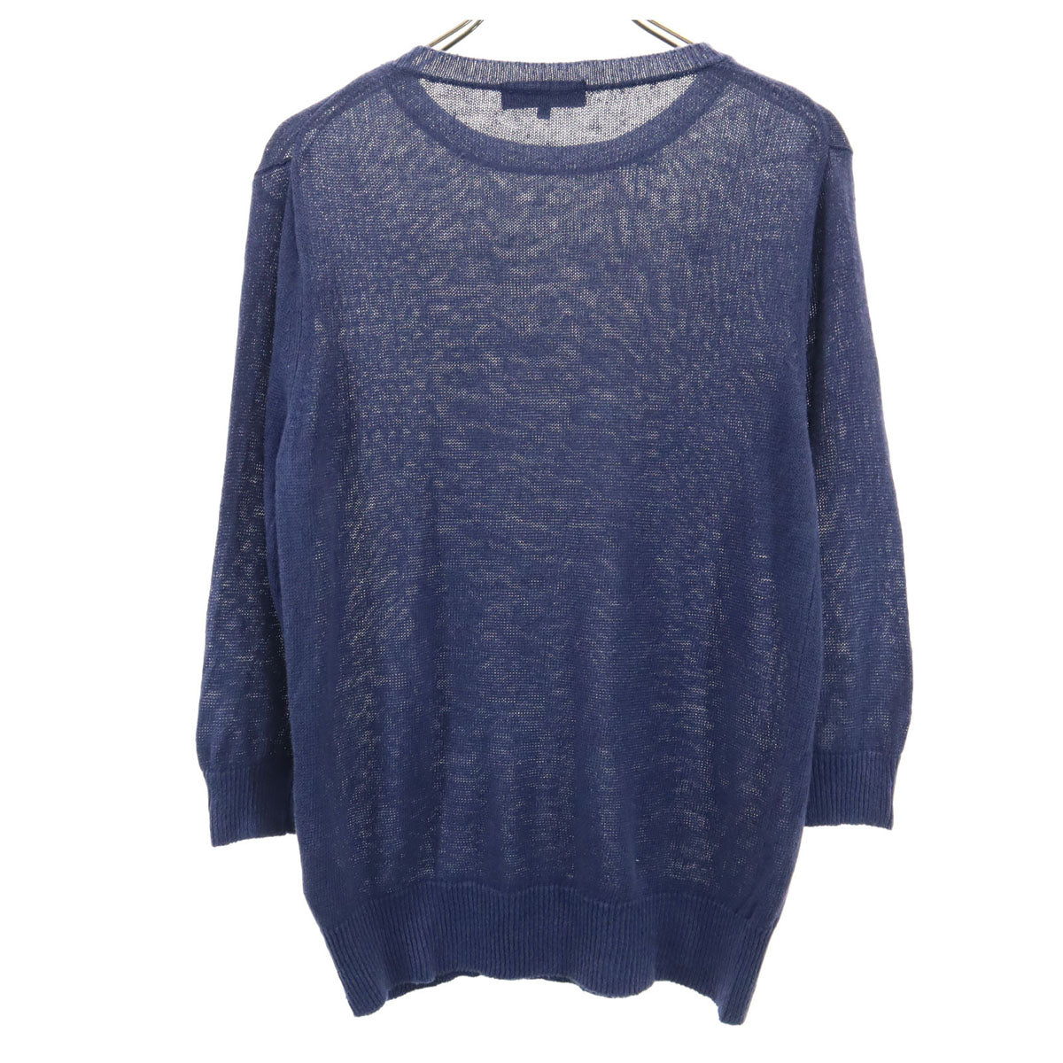 URBAN RESEARCH アーバンリサーチ リネン 7分袖 ニット M ネイビー レディース