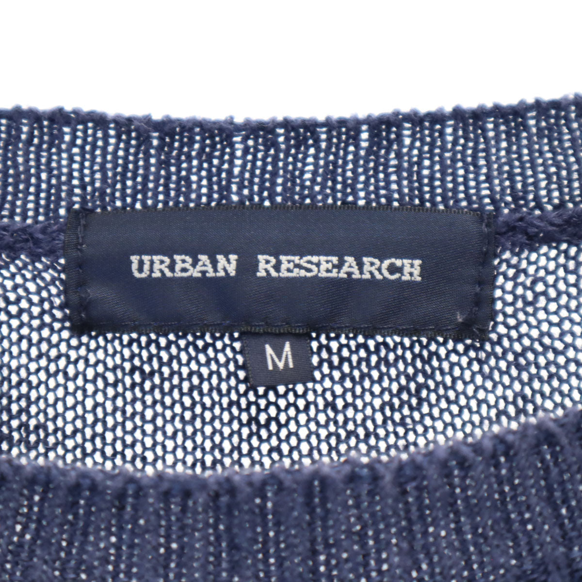 URBAN RESEARCH アーバンリサーチ リネン 7分袖 ニット M ネイビー レディース