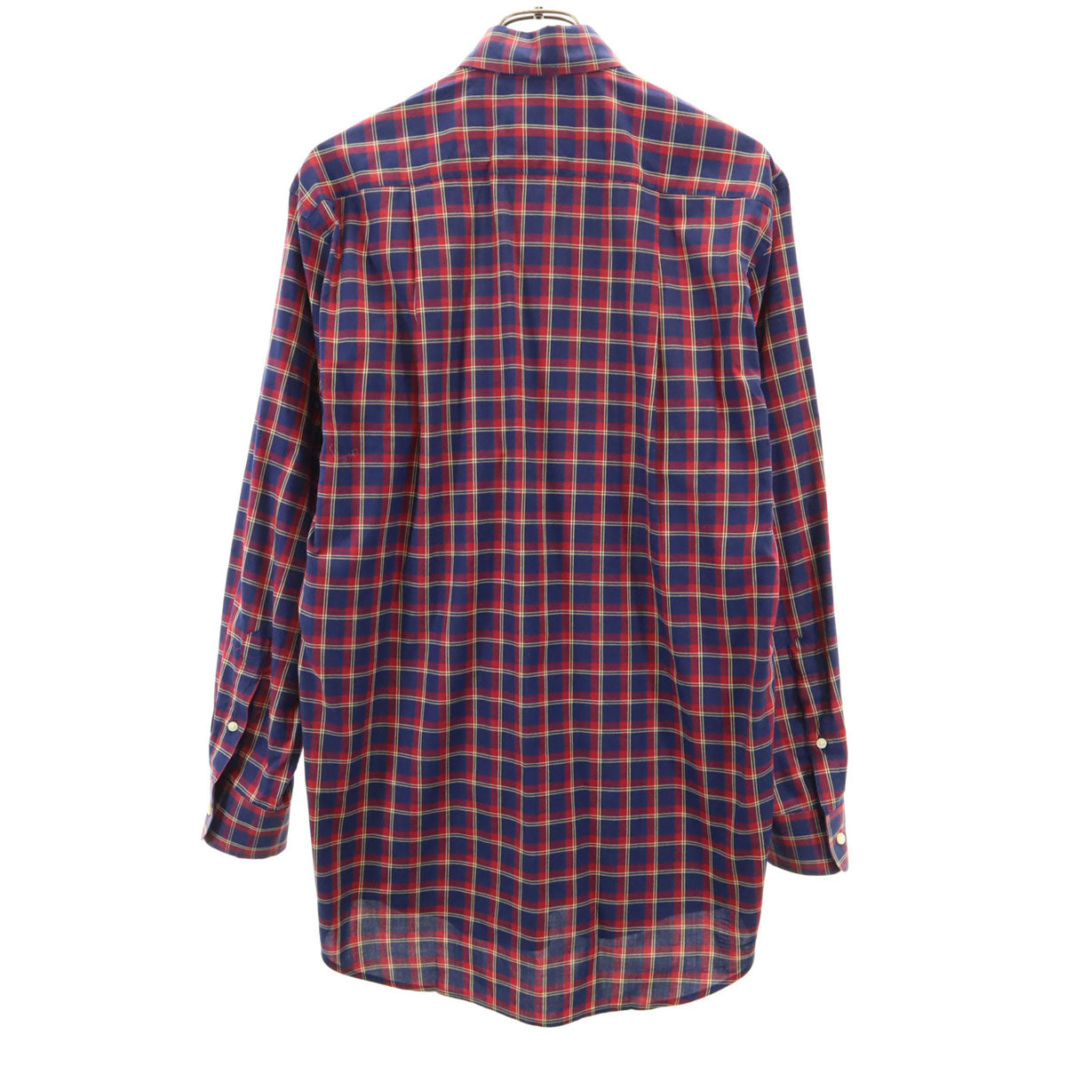 Dunhill ダンヒル イタリア製 チェック柄 長袖 ボタンダウンシャツ S ネイビー メンズ