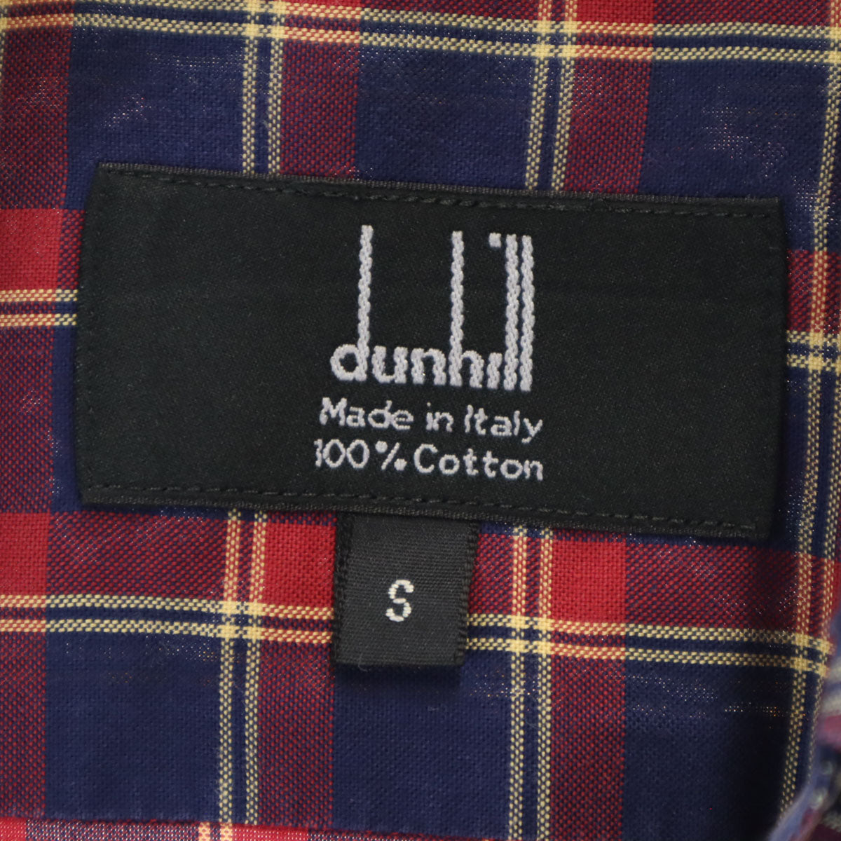 Dunhill ダンヒル イタリア製 チェック柄 長袖 ボタンダウンシャツ S ネイビー メンズ