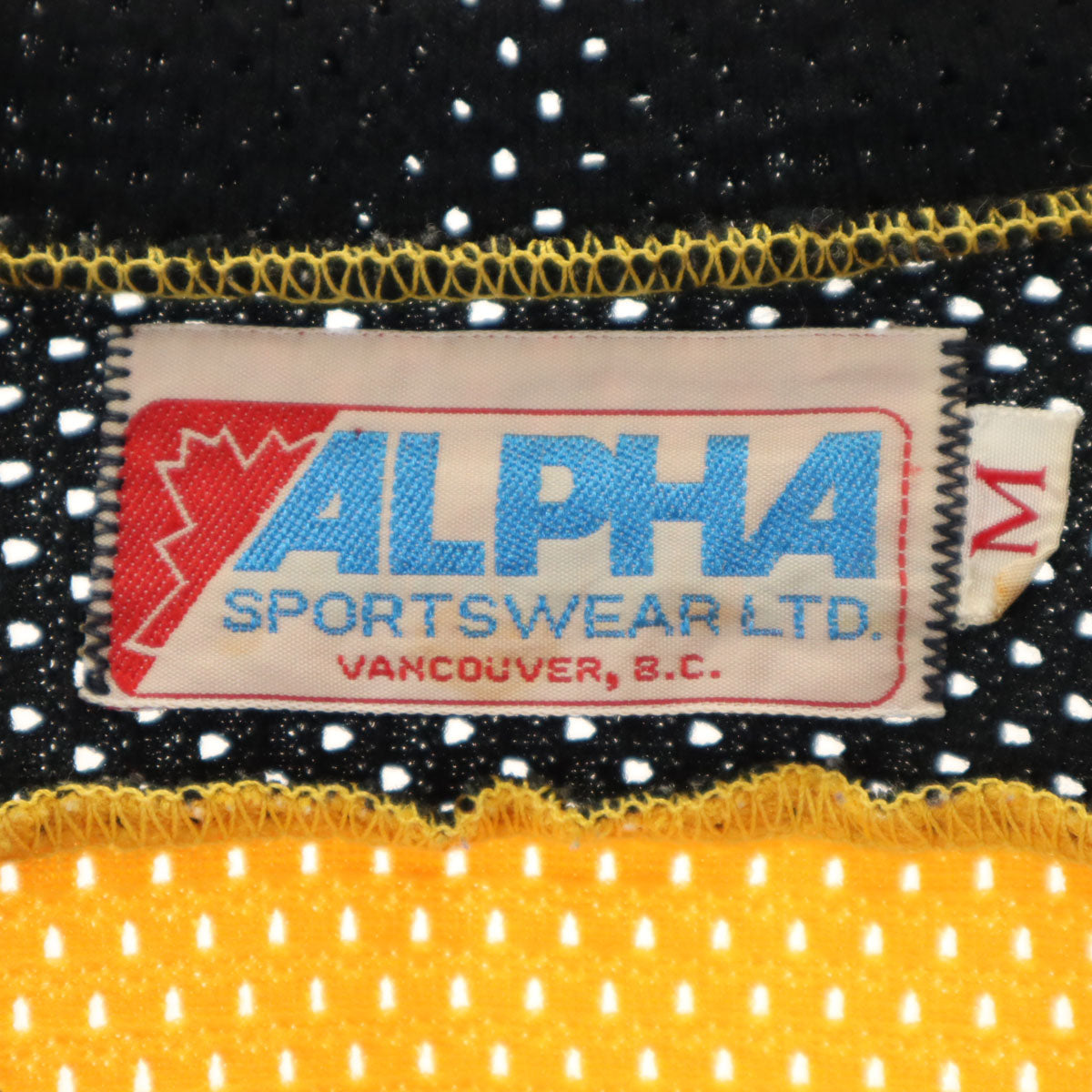 ALPHA アルファ 80s 90s オールド 長袖 メッシュ ユニフォーム シャツ M イエロー アイスホッケー メンズ