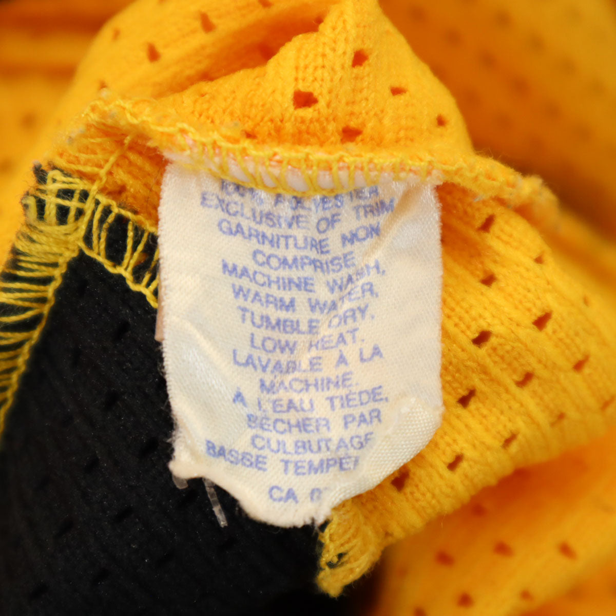 ALPHA アルファ 80s 90s オールド 長袖 メッシュ ユニフォーム シャツ M イエロー アイスホッケー メンズ