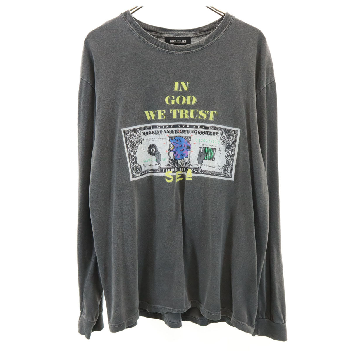 WIND AND SEA ウィンダンシー 長袖 両面プリント Tシャツ L グレー ロンT ×KOICHIRO TAKAGI メンズ