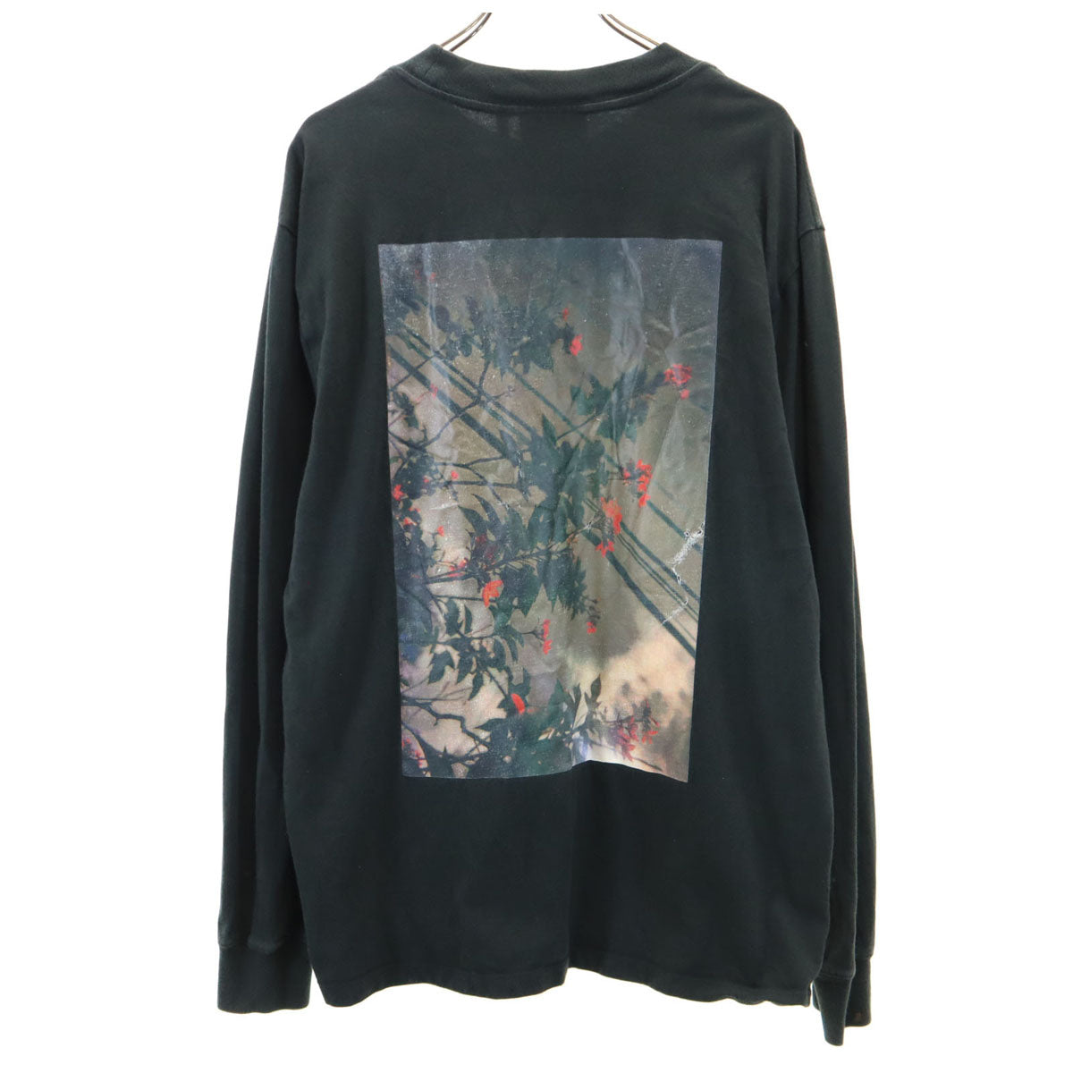 ESSENTIALS エッセンシャルズ バックプリント 長袖 プリント Tシャツ L ブラック ロンT メンズ