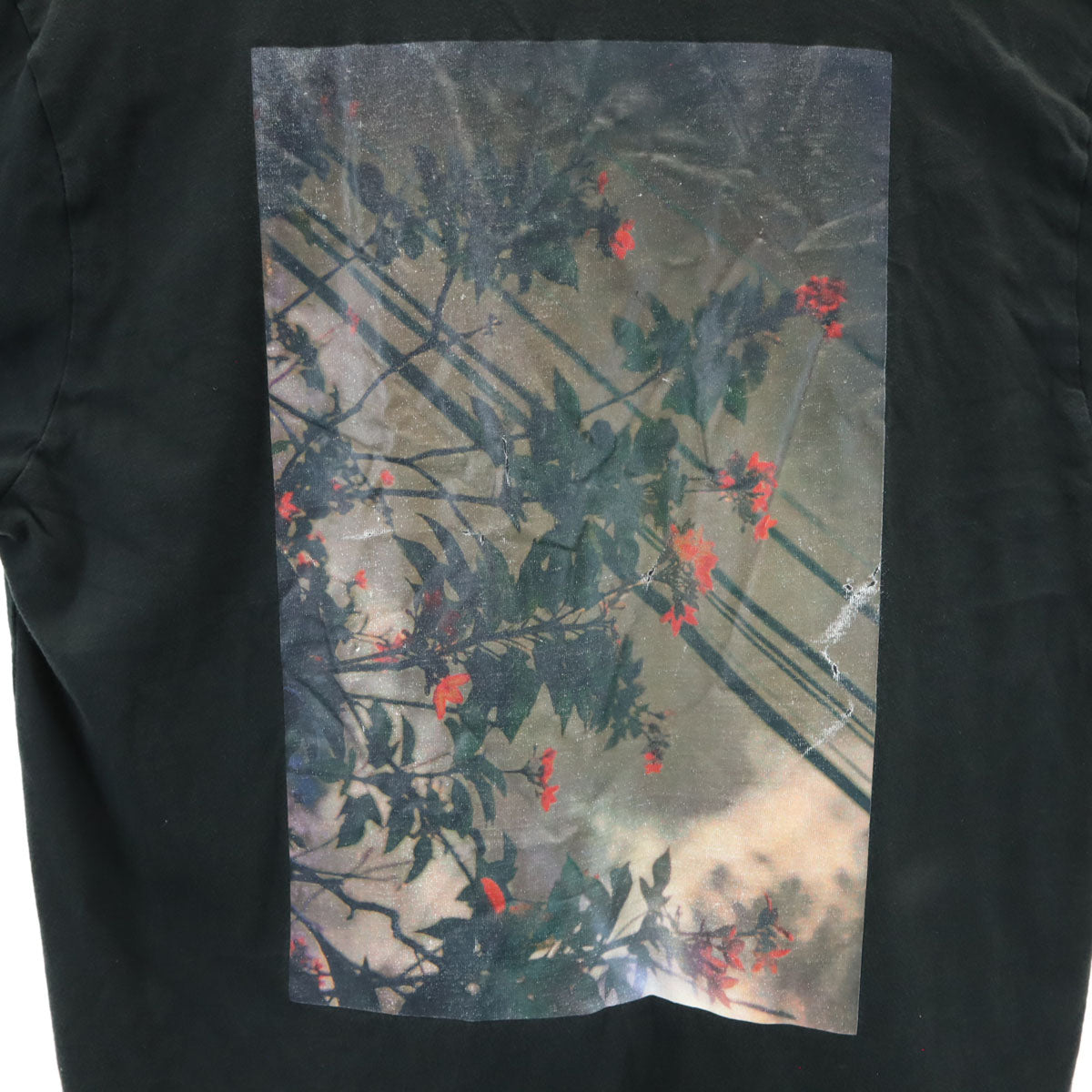 ESSENTIALS エッセンシャルズ バックプリント 長袖 プリント Tシャツ L ブラック ロンT メンズ