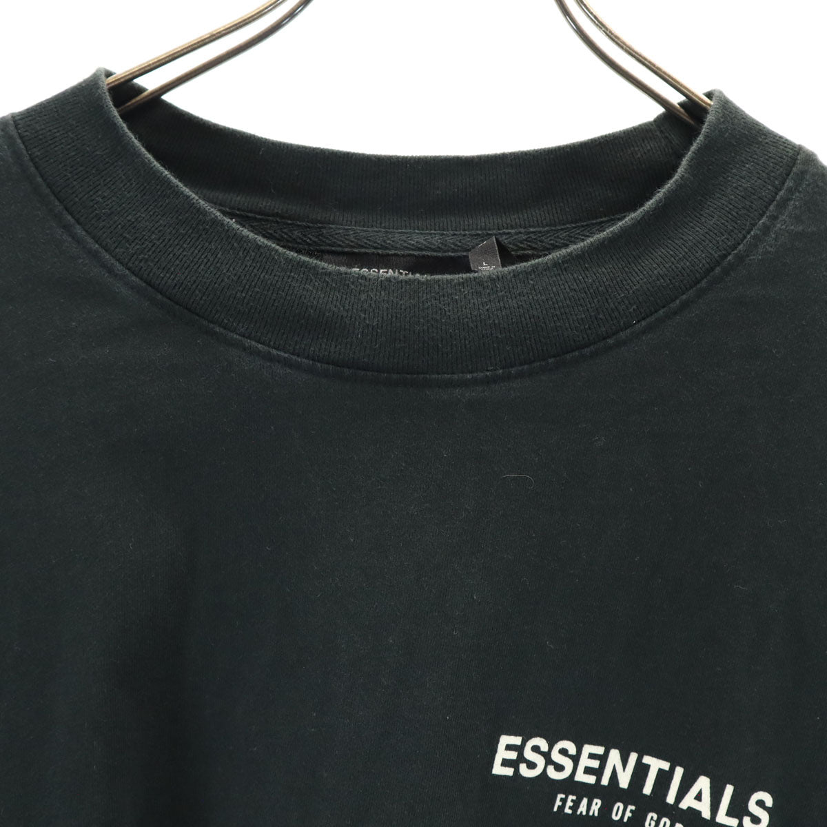 ESSENTIALS エッセンシャルズ バックプリント 長袖 プリント Tシャツ L ブラック ロンT メンズ