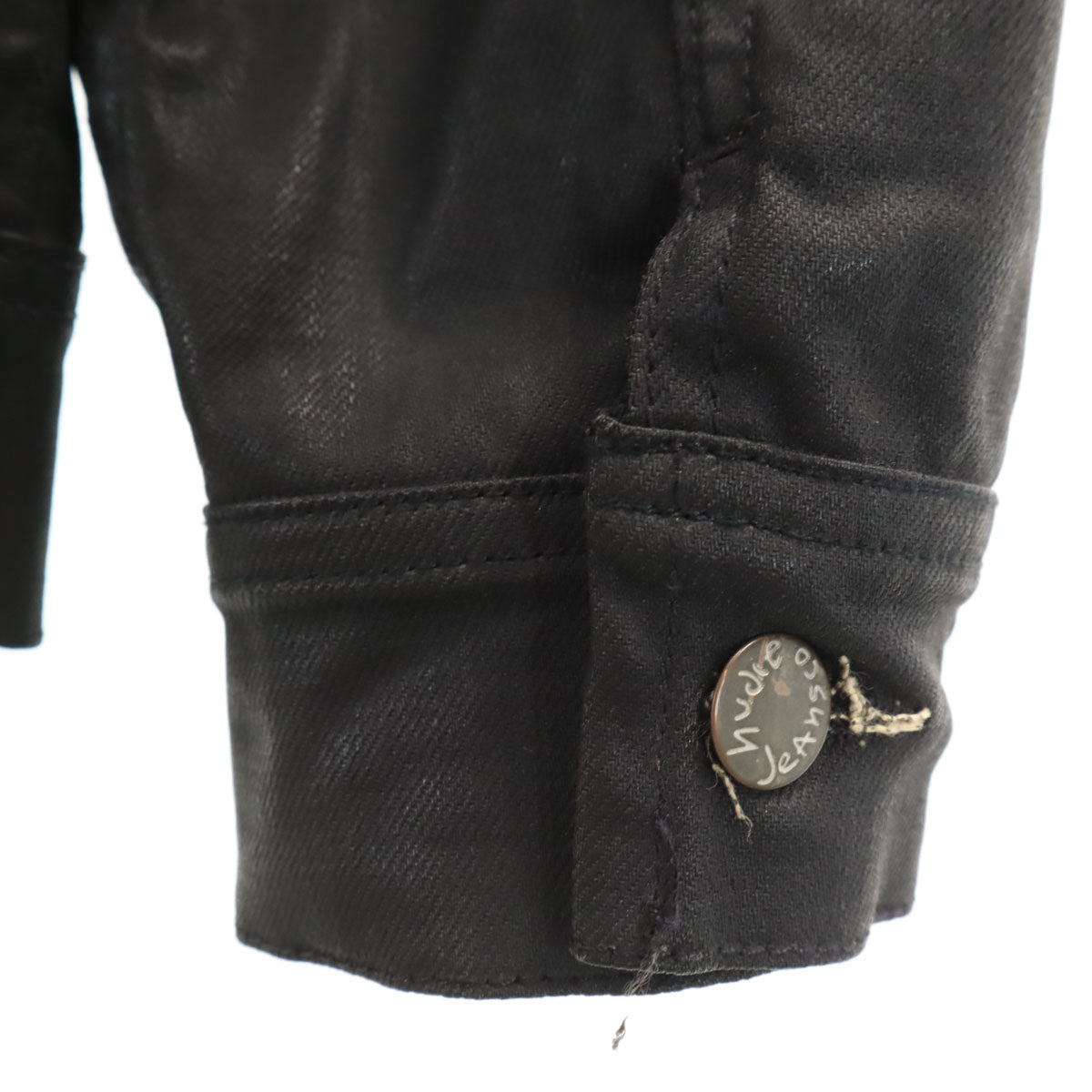 Nudie Jeans co ヌーディジーンズ イタリア製 デニムジャケット L ブラック メンズ