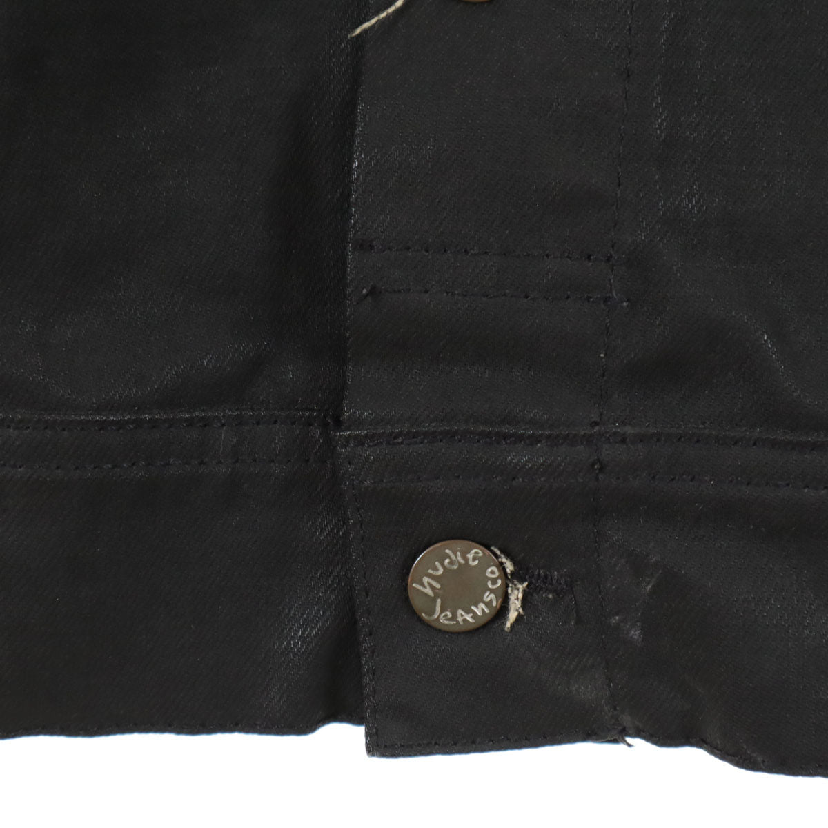 Nudie Jeans co ヌーディジーンズ イタリア製 デニムジャケット L ブラック メンズ