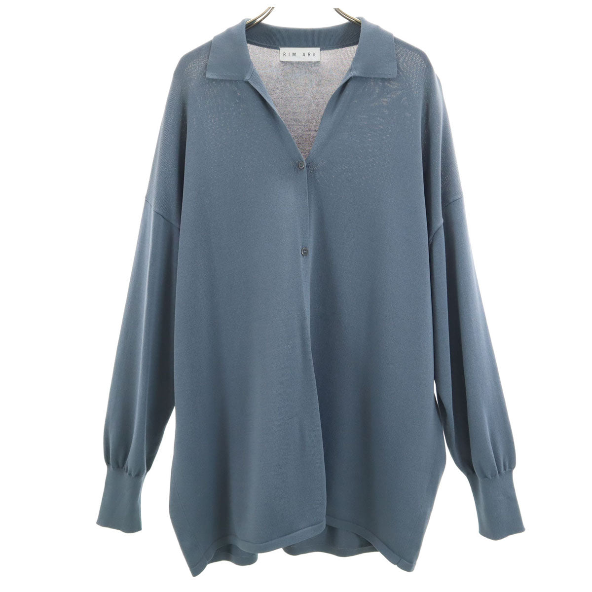 RIM.ARK リムアーク 長袖 襟付き ニットカーディガン 38 ブルー系 レディース